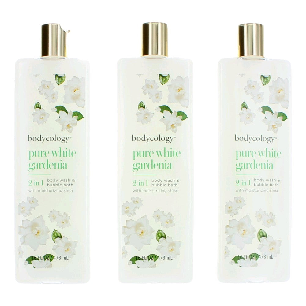 Bodycology – Pure White Gardenia 2-in-1 Body Wash & Bubble Bath for Women (3-Pack 16 oz) product image