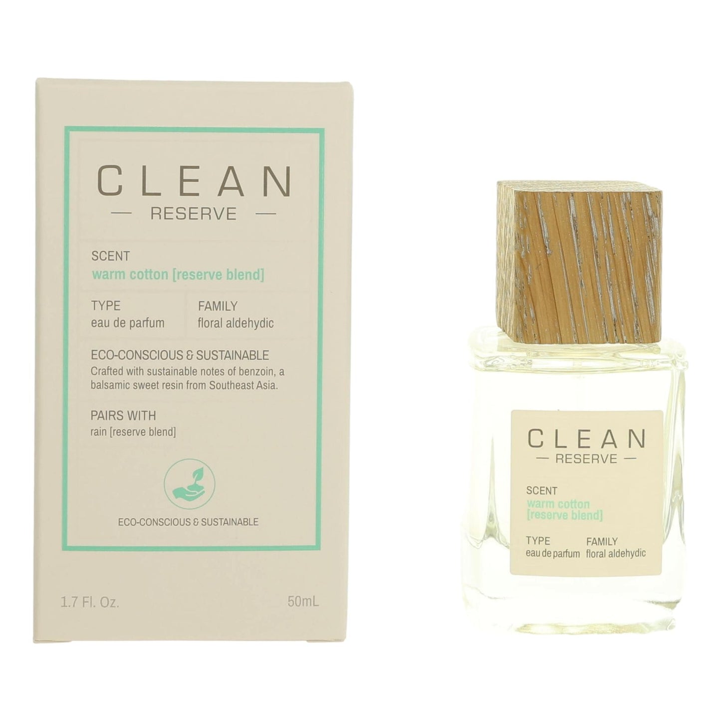 Clean Beauty – Clean Reserve Warm Cotton by Clean Eau de Parfum Spray for Unisex (1.7 oz) product image