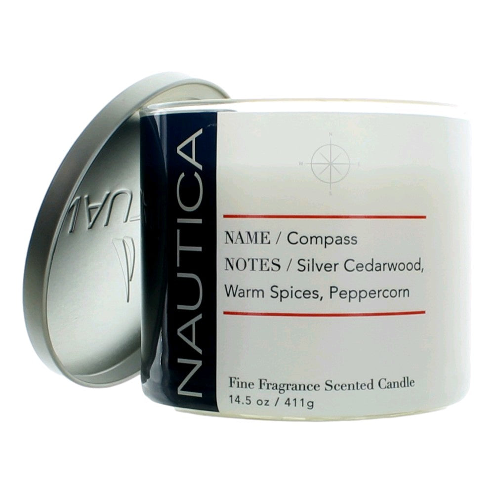Nautica – Nautica 14.5 oz Soy Wax Blend 3 Wick Candle - Compass Fragrance (14.5 oz) product image