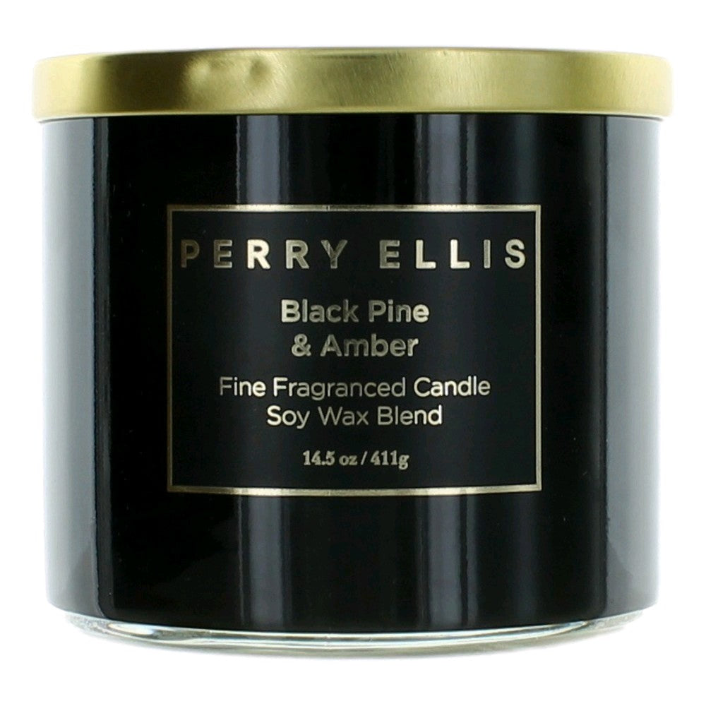 Perry Ellis – Perry Ellis 14.5 oz Soy Wax Blend 3 Wick Candle - Black Pine & Amber Fragrance (14.5 oz) product image