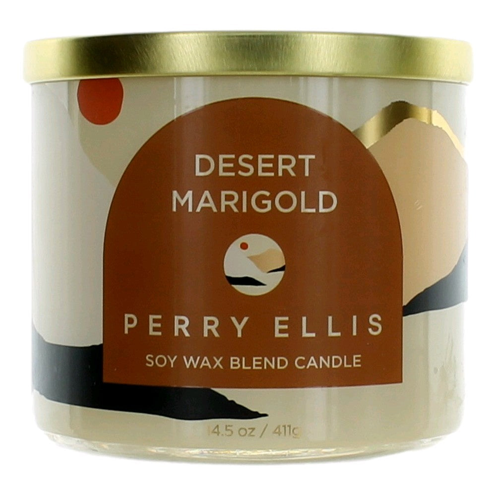 Perry Ellis – Perry Ellis 14.5 oz Soy Wax Blend 3 Wick Candle - Desert Marigold Fragrance (14.5 oz) product image