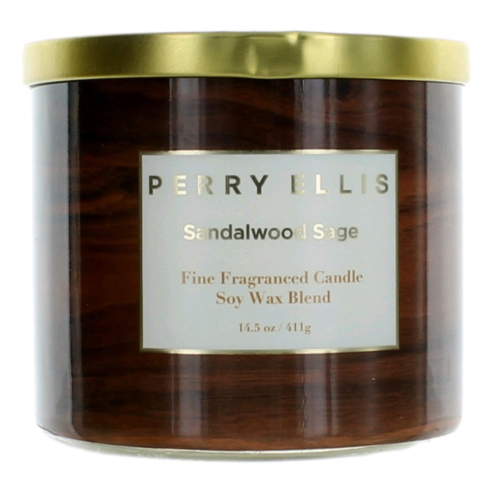 Perry Ellis – Perry Ellis 14.5 oz Soy Wax Blend 3 Wick Candle - Sandalwood Sage 0. Fragrance (14.5 oz) product image