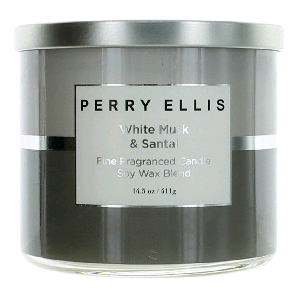 Perry Ellis – Perry Ellis 14.5 oz Soy Wax Blend 3 Wick Candle - White Musk & Santal Fragrance (14.5 oz) product image