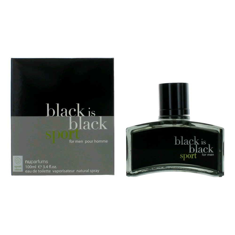 nuparfums – Black is Black Sport Eau de Toilette Spray for Men (3.4 oz) product image