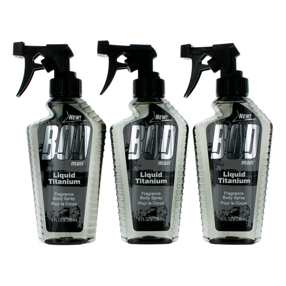 Parfums De Coeur – Bod Man Liquid Titanium Fragrance Body Spray for Men (3-Pack 8 oz) product image