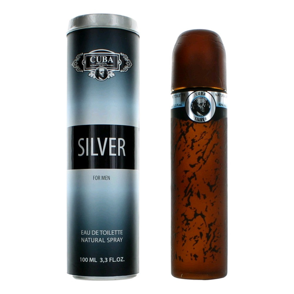 Cuba – Cuba Silver Eau de Toilette Spray for Men (3.4 oz) product image