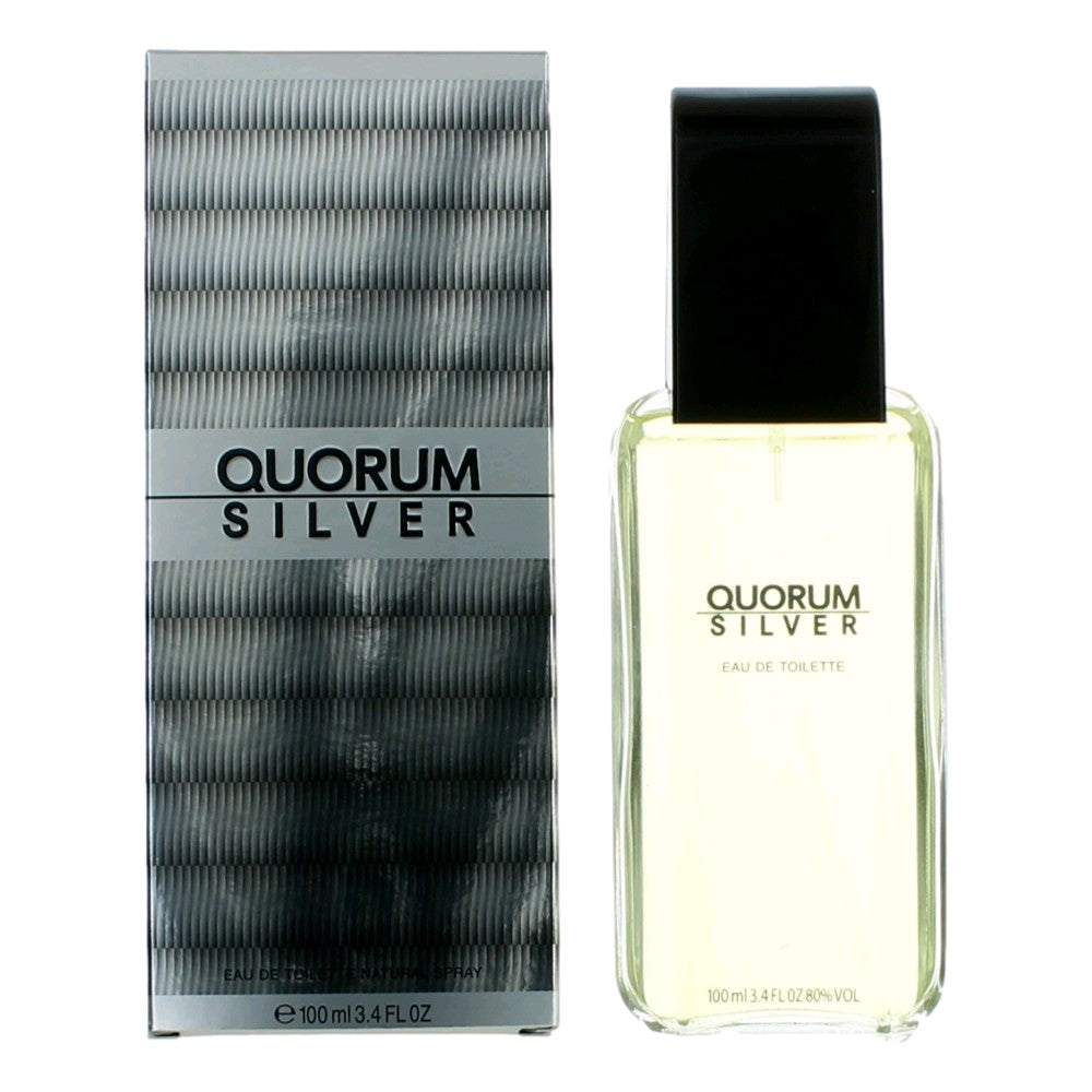 Puig – Quorum Silver Eau de Toilette Spray for Men (3.4 oz) product image