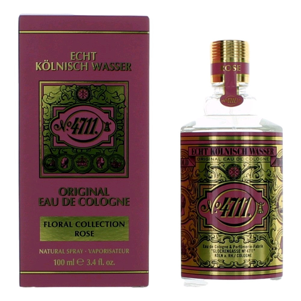 4711 – Floral Collection Rose Eau De Cologne Spray For Unisex 3.4 Oz