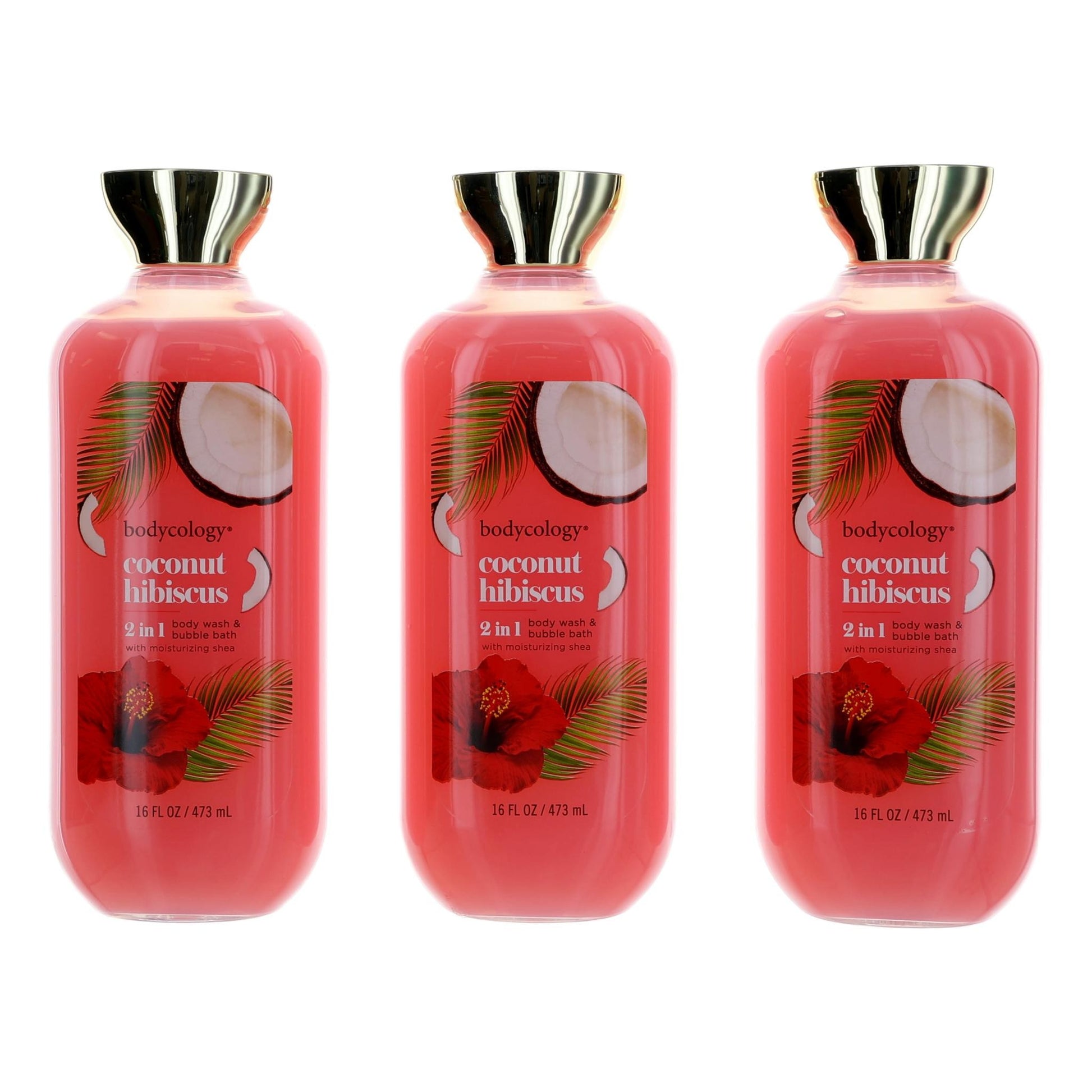 Bodycology – Coconut Hibiscus 2-in-1 Body Wash & Bubble Bath for Women (3-Pack 16 oz) product image
