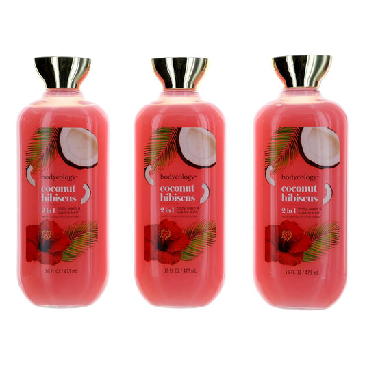 Bodycology – Coconut Hibiscus 2-in-1 Body Wash & Bubble Bath for Women (3-Pack 16 oz) product image