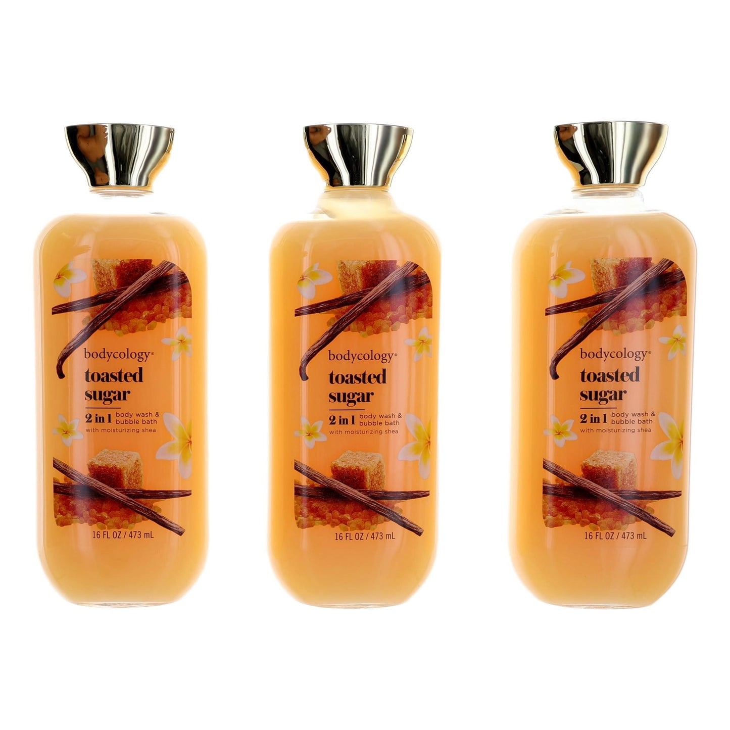 Bodycology – Toasted Sugar 2-in-1 Body Wash & Bubble Bath for Women (3-Pack 16 oz) product image