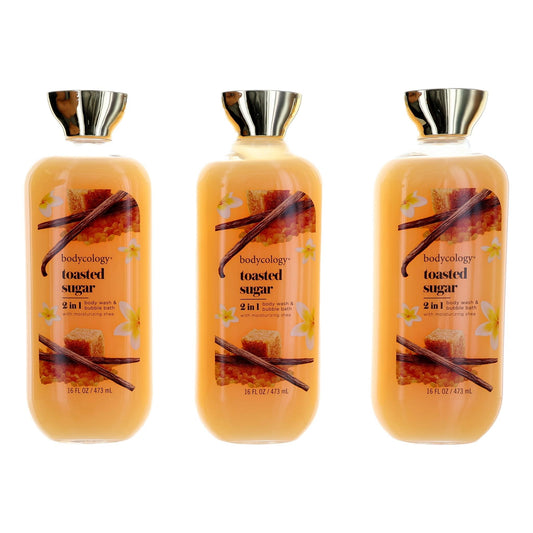 Bodycology – Toasted Sugar 2-in-1 Body Wash & Bubble Bath for Women (3-Pack 16 oz) product image