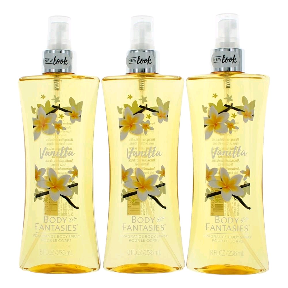 Parfums De Coeur – Vanilla by Body Fantasies Fragrance Body Spray for Women (3-Pack 8 oz) product image