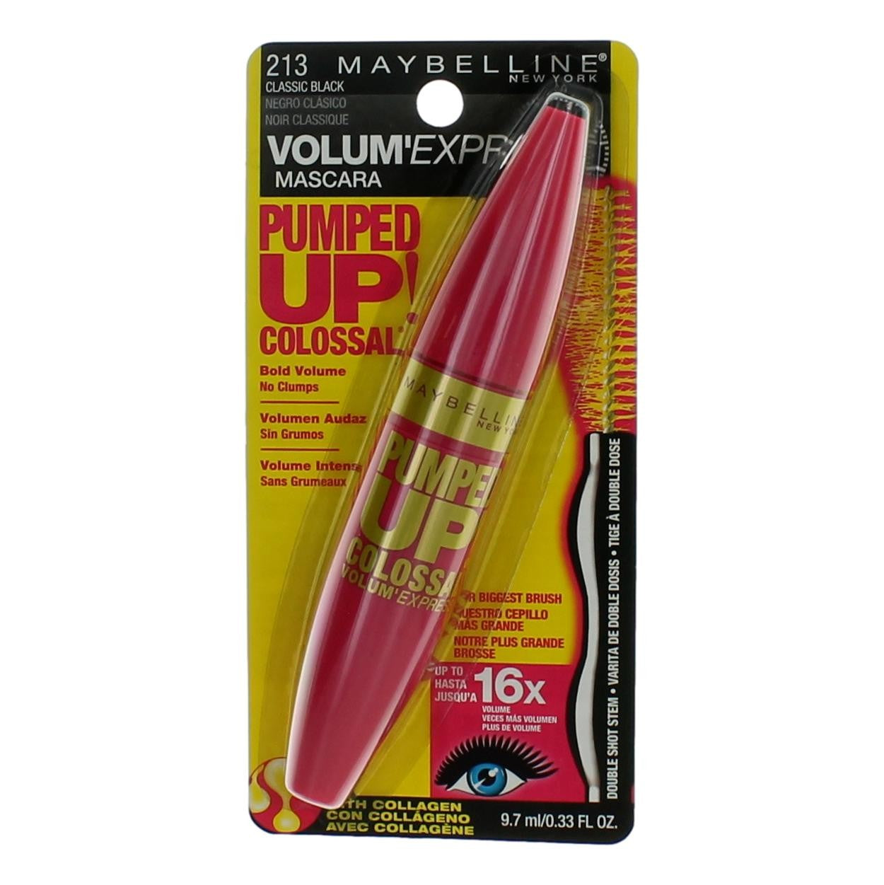 Maybelline – Maybelline Pumped Up Colossal Volum' Express . .33 oz Mascara- 213 Classic Black Fragrance (33 oz) product image