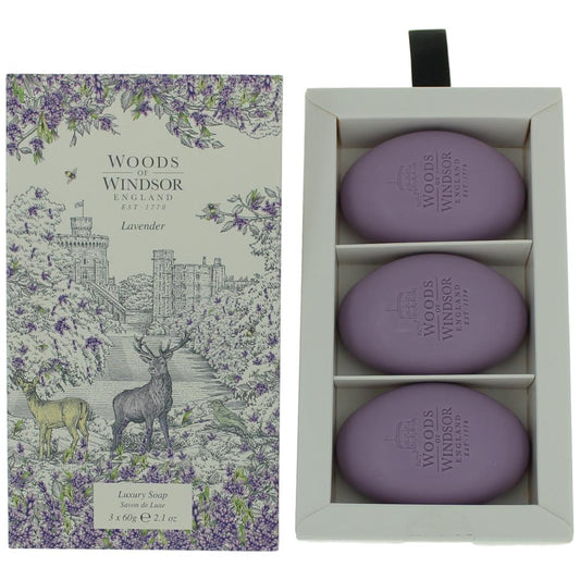 Woods Of Windsor – Lavender Luxury Soap For Women 2.1 Oz, 3 Pack