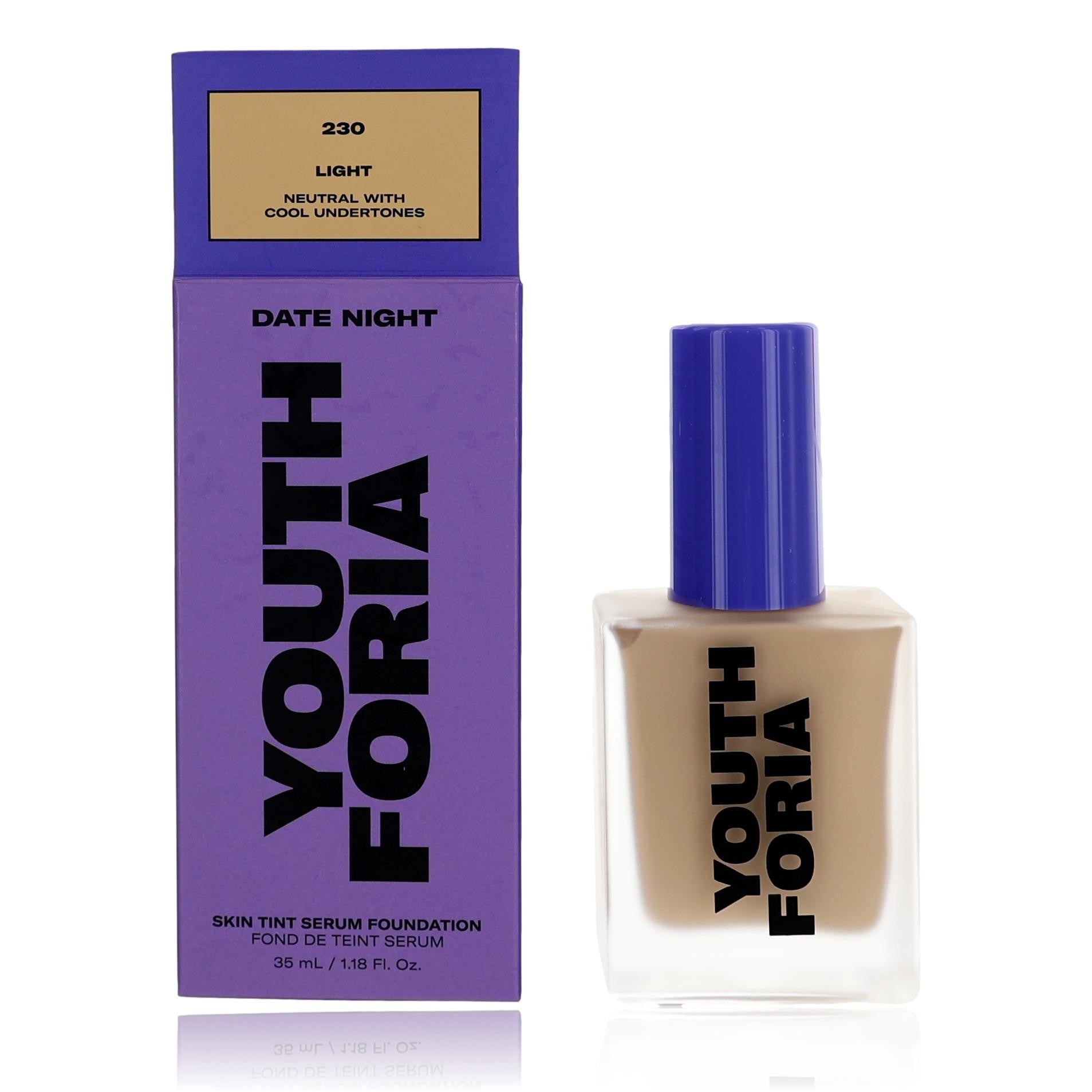 Youthforia – Date Night Skin Tint Serum Foundation 230 Light, 1.18 Oz