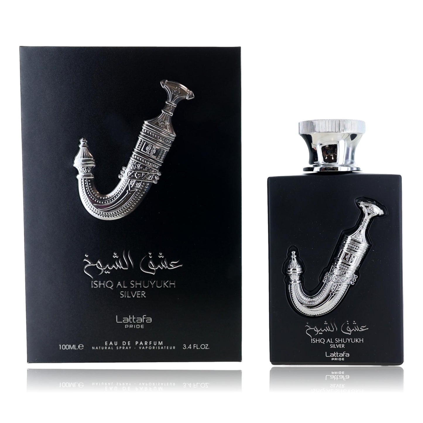 Lattafa – Ishq Al Shuyukh Silver Eau de Parfum Spray for Unisex (3.4 oz) product image