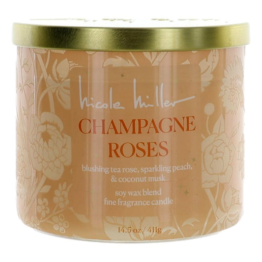 Nicole Miller – Nicole Miller 14.5 oz Soy Wax Blend 3 Wick Candle - Champagne Roses Fragrance (14.5 oz) product image