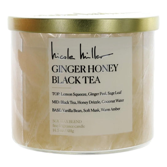 Nicole Miller – Nicole Miller 14.5oz Soy Wax Blend 3 Wick Candle - Ginger Honey Black Tea Fragrance (14.5 oz) product image