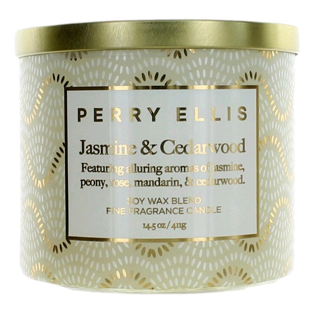 Perry Ellis – Perry Ellis 14.5 oz Soy Wax Blend 3 Wick Candle - Jasmine & Cedarwood Fragrance (14.5 oz) product image