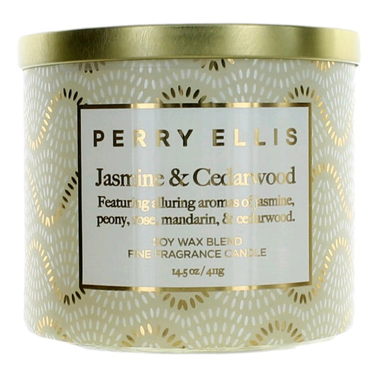 Perry Ellis – Perry Ellis 14.5 oz Soy Wax Blend 3 Wick Candle - Jasmine & Cedarwood Fragrance (14.5 oz) product image