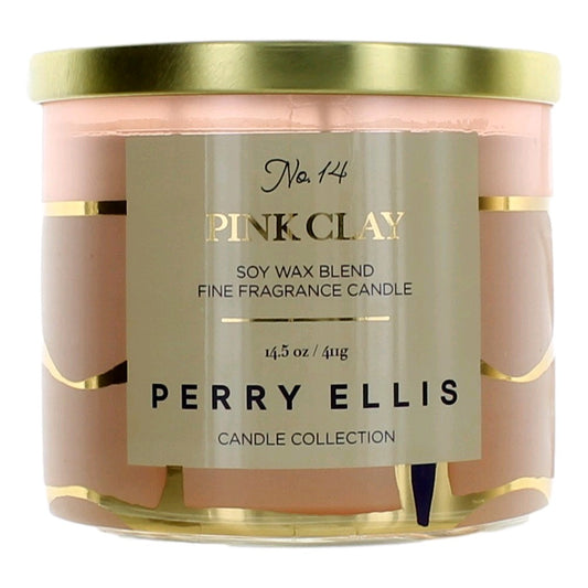 Perry Ellis – Perry Ellis 14.5 oz Soy Wax Blend 3 Wick Candle - Pink Clay Fragrance (14.5 oz) product image